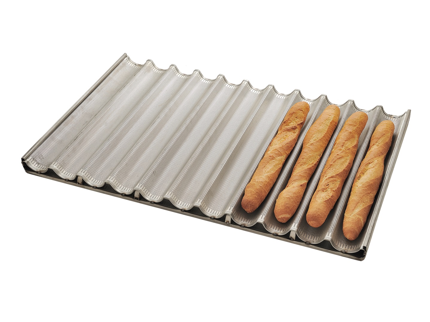 Xinlie Perforato Teglia Bakeware per Pane Francese Mini Baguette Teglia Mini Baguette Teglia Antiaderente Francese Antiaderente Padella per Pane per Baguette Forate Antiaderenti per Pane Argento 