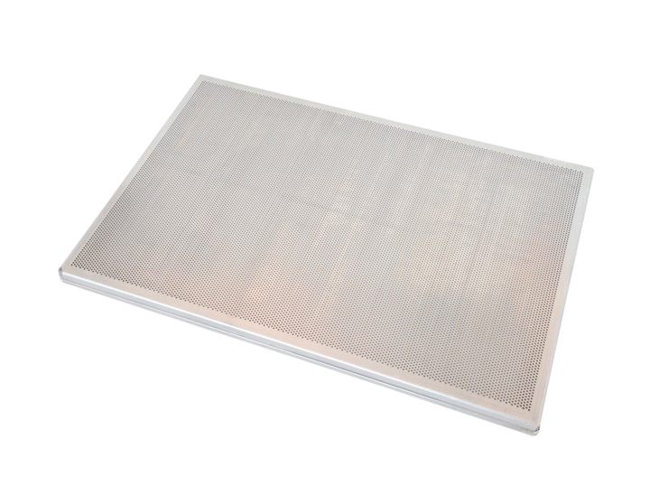 Perforated flat tray with straight edges